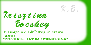 krisztina bocskey business card